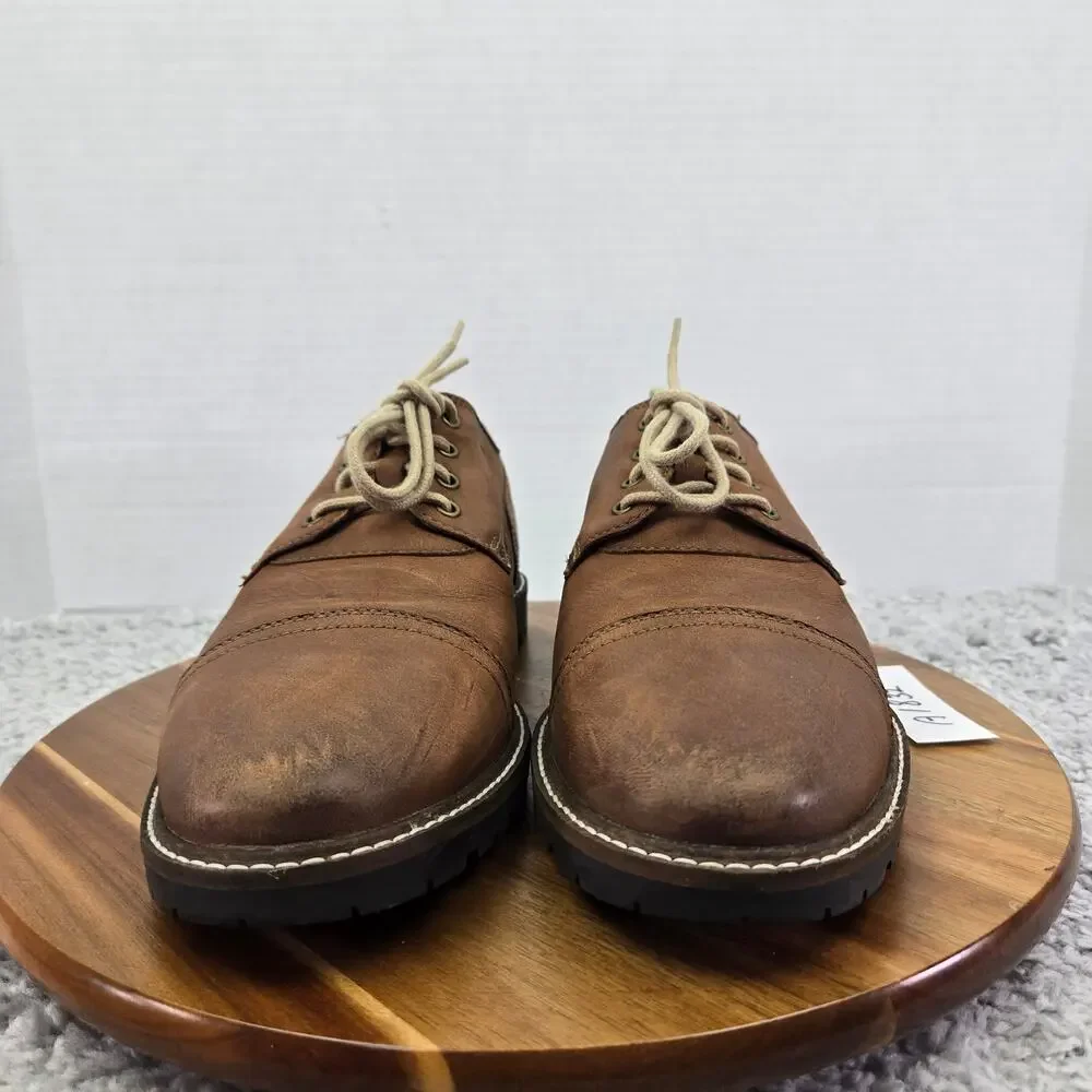 Cole Haan Mens 10M Grand Os Nathan Brown Leather Lugged Casual Cap Toe Oxford
